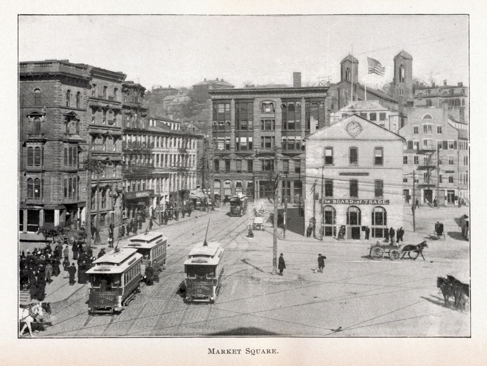 Market Square circa 1898. From Providence Board of Trade Thirtieth Year (1898).